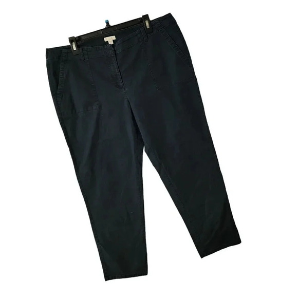 J. Jill Pants Women Size 18P Blue Cotton Mid Rise Flat Front Stretchy Belt Loops - Picture 6 of 8